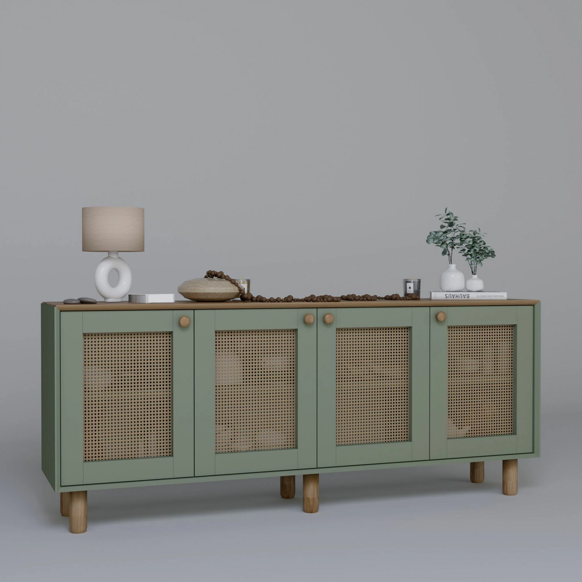 Konsolë bohemiane, ngjyrë e gjelbër, Skye Decor, 180x75x40 cm