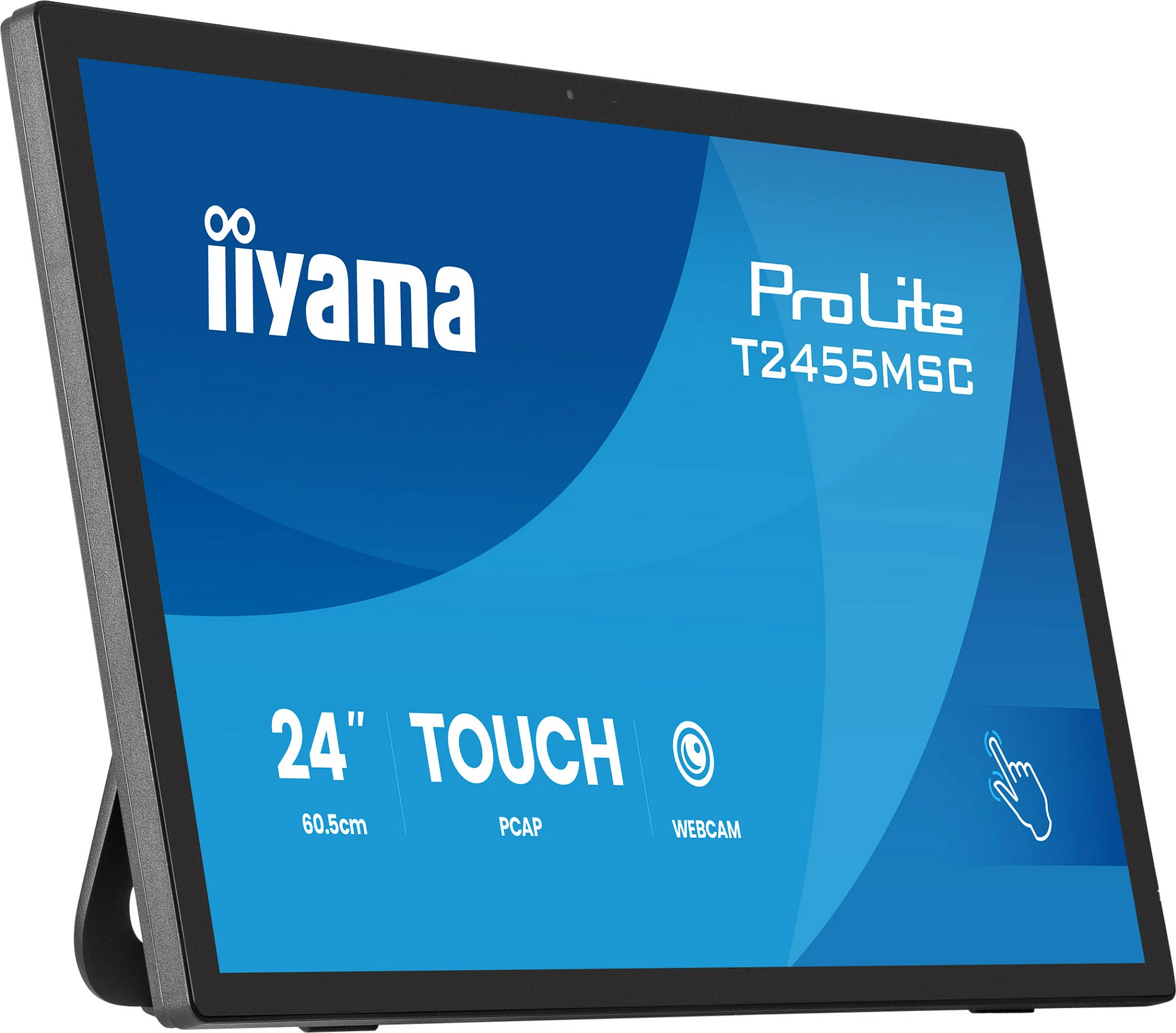 Monitor touch iiyama ProLite T2455MSC-B2, 23.8" IPS Full HD, 10-point PCAP, 360 cd/m², 120 Hz, me webcam, i zi