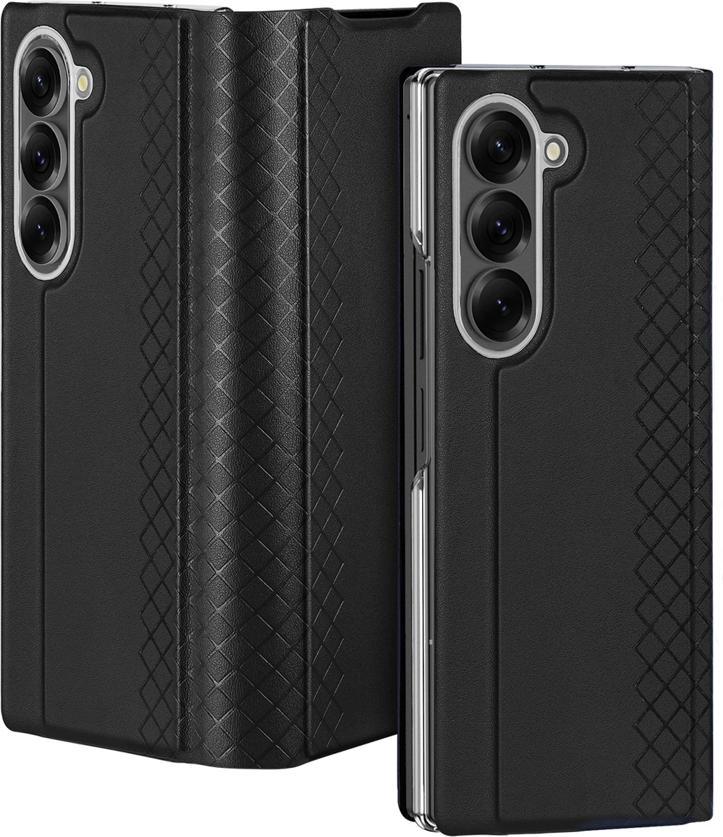 Mbështjellës celular Dux Ducis Brill për Samsung Galaxy Z Fold7, mbyllje magnetike, funksion qëndrimi, xhep karte, PU, e zezë