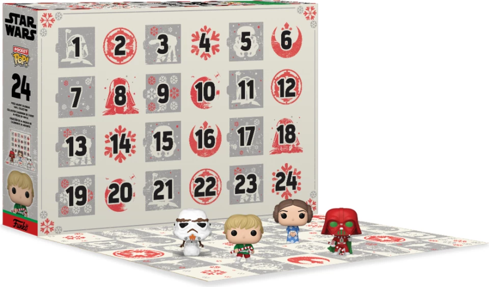 Kalendar adventi Funko Star Wars Holiday, 24 mini figura Pocket Pop!, set 24 copë