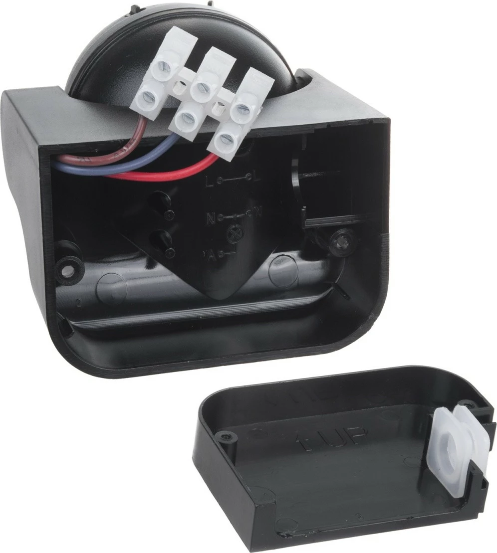 Sensor lëvizjeje PIR Maclean MCE358, IP44, rreze 12 m, ngarkesë max 300/1200 W, i zi