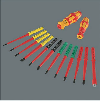 Set kaçavidash VDE Wera Kraftform Kompakt 24 Allrounder 1, kuqe/verdhe