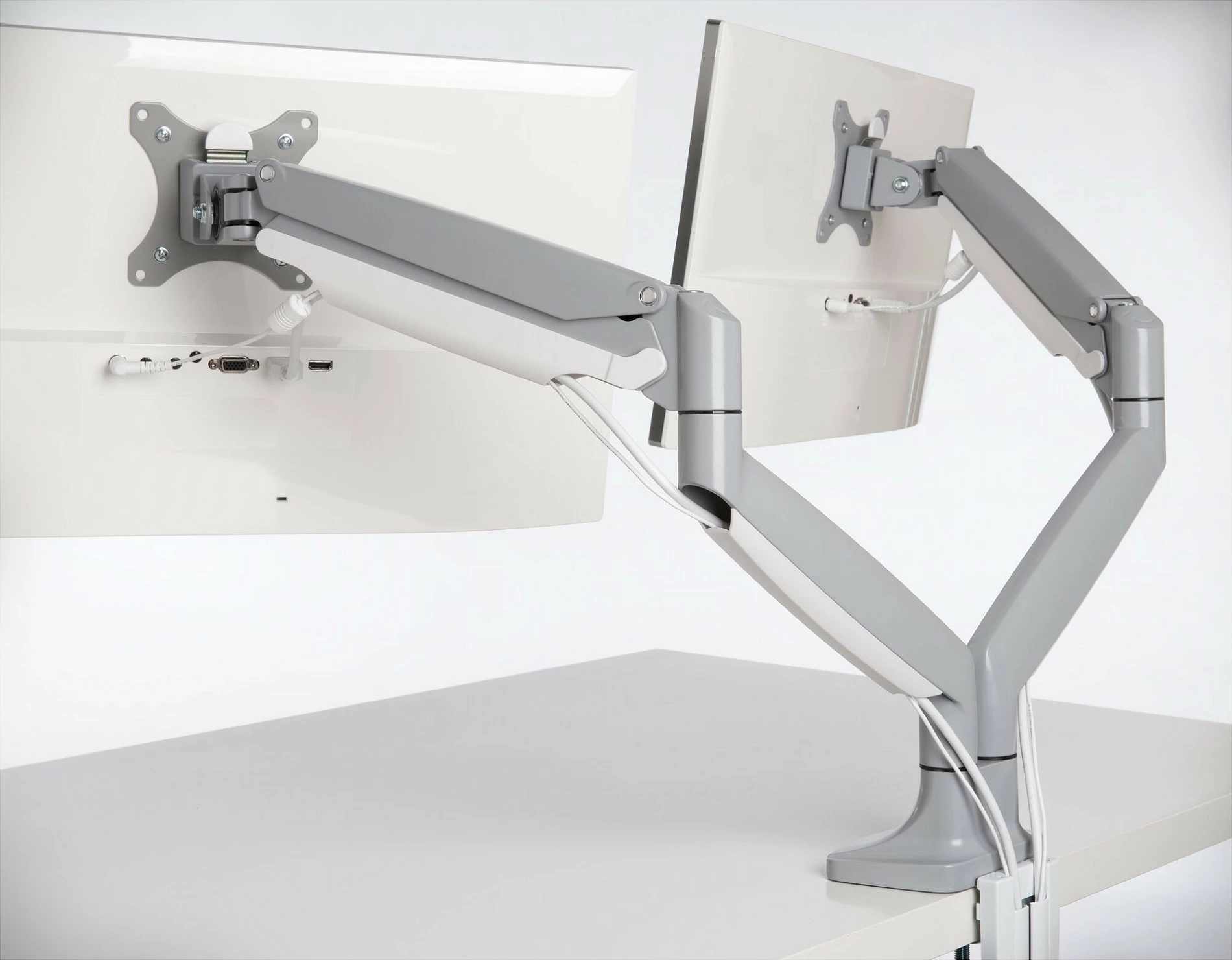 Krah monitori i dyfishtë Kensington One-Touch, 13-32", rregullim lartësie, argjendtë