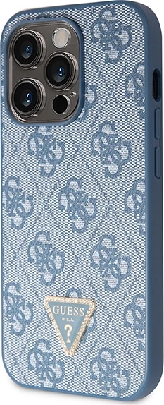 Mbështjellës Guess GUHCP15XP4TDSCPB për iPhone 15 Pro Max 6.7", Crossbody 4G Metal Logo, Kaltër