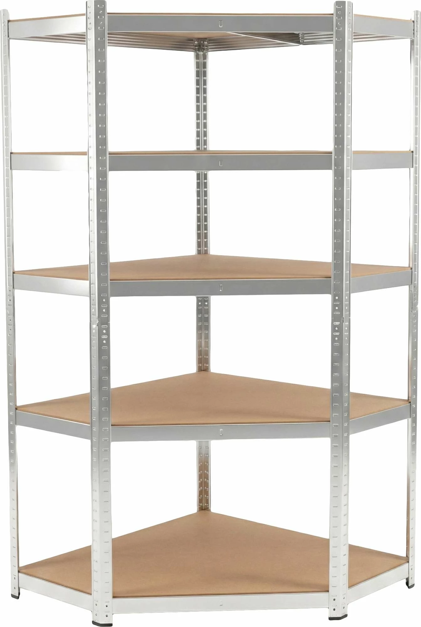 Raft këndi pune PROLINE 62040, 5 rafte MDF, 180x90x90 cm, 175 kg/raft, argjendtë galvanizuar