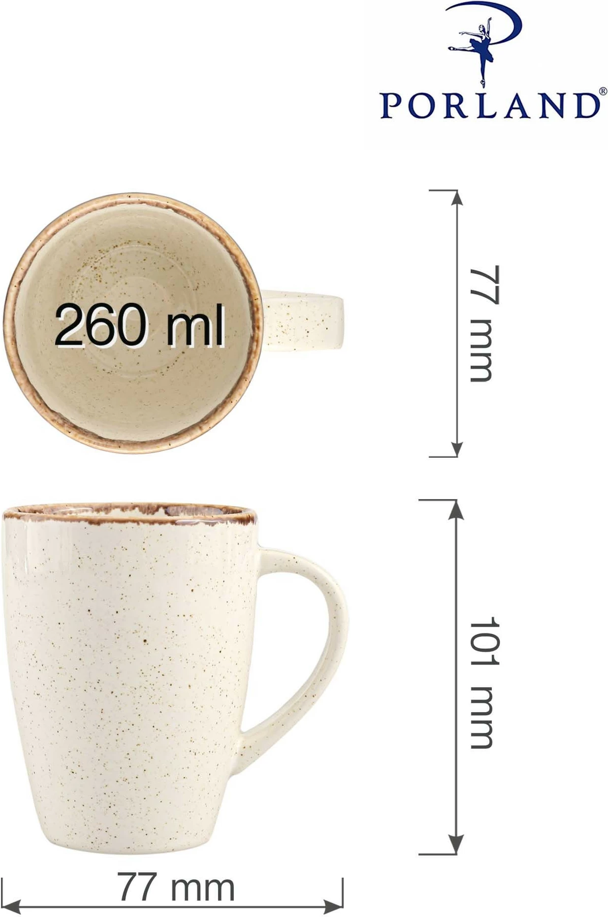 Filxhan Porland Seasons Sand 260 ml, bezh/krem, set 6 copë