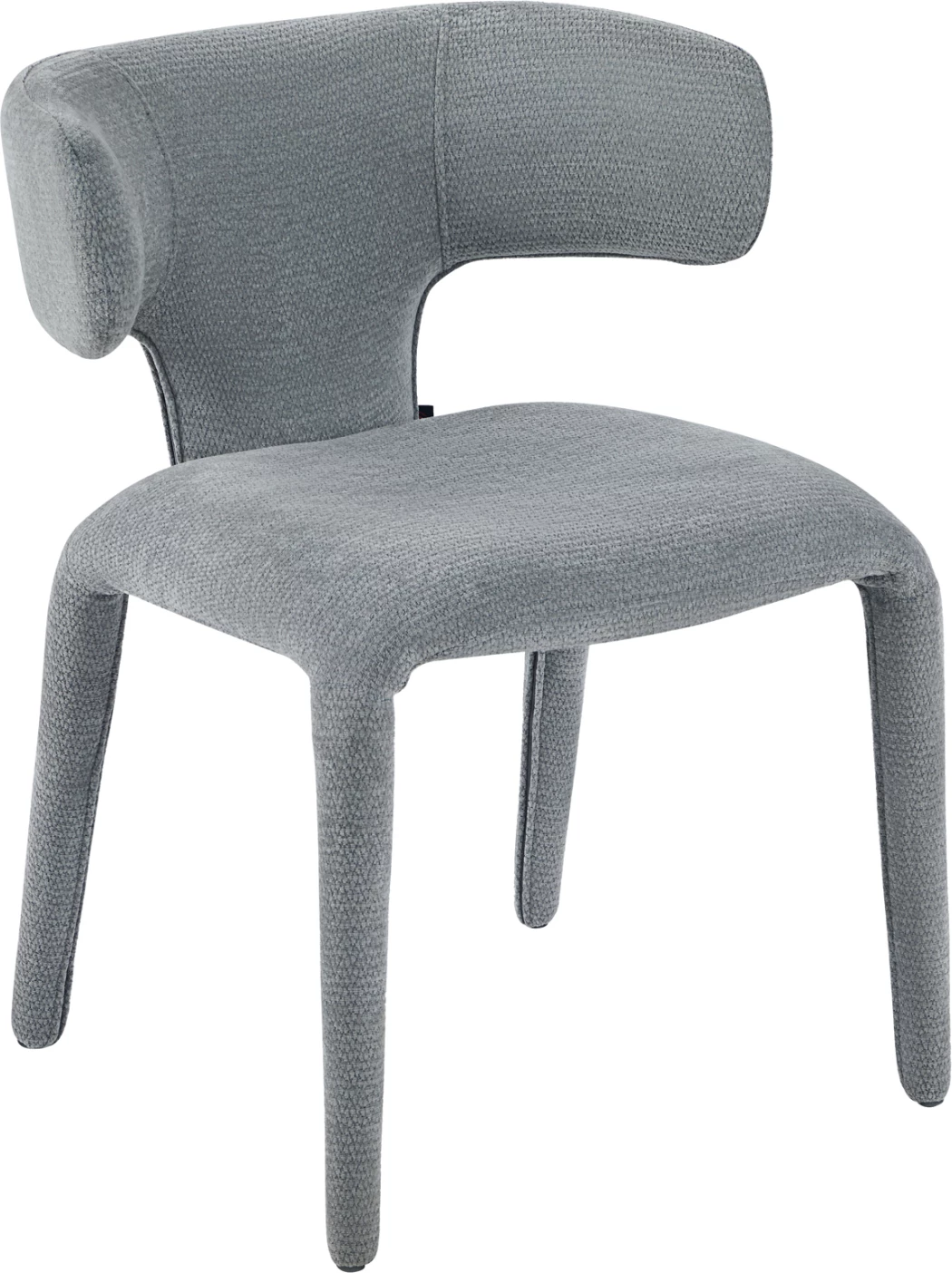 Karrige ngrënieje BIEN, krahëza, material tekstili gri e çelët, 49.5x55.5x76cm, set prej 2 copësh