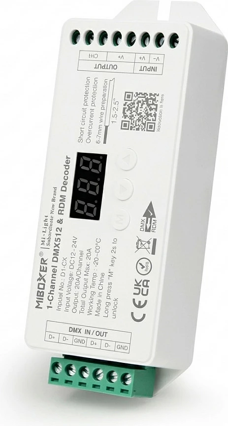 Dekoder DMX512 Synergy21, DMX IN/OUT, për kontroll LED, i bardhë