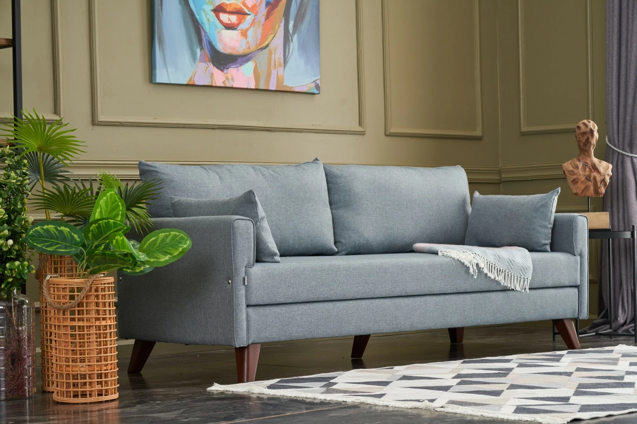 Kauç i trefishtë, ngjyrë kaltër, Bella Soft, Atelier del Sofa