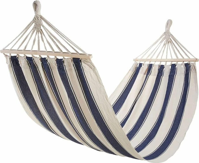 Hamak i varur VONHAUS 22/106 200x100 cm, 120 kg, blu/bardhë, me çantë