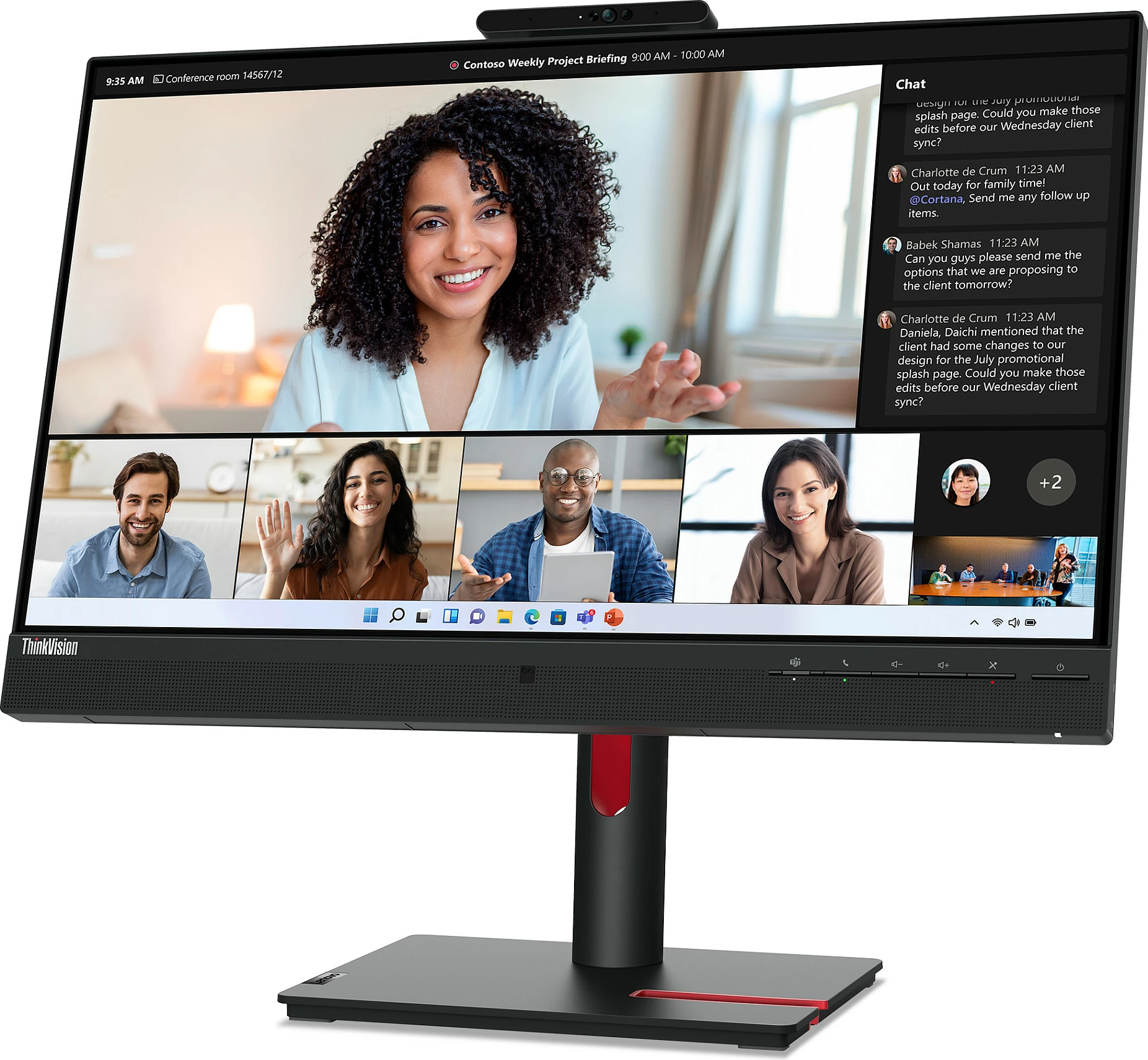 Monitor Lenovo ThinkVision T24mv-30, 23.8", Full HD, LED, i zi