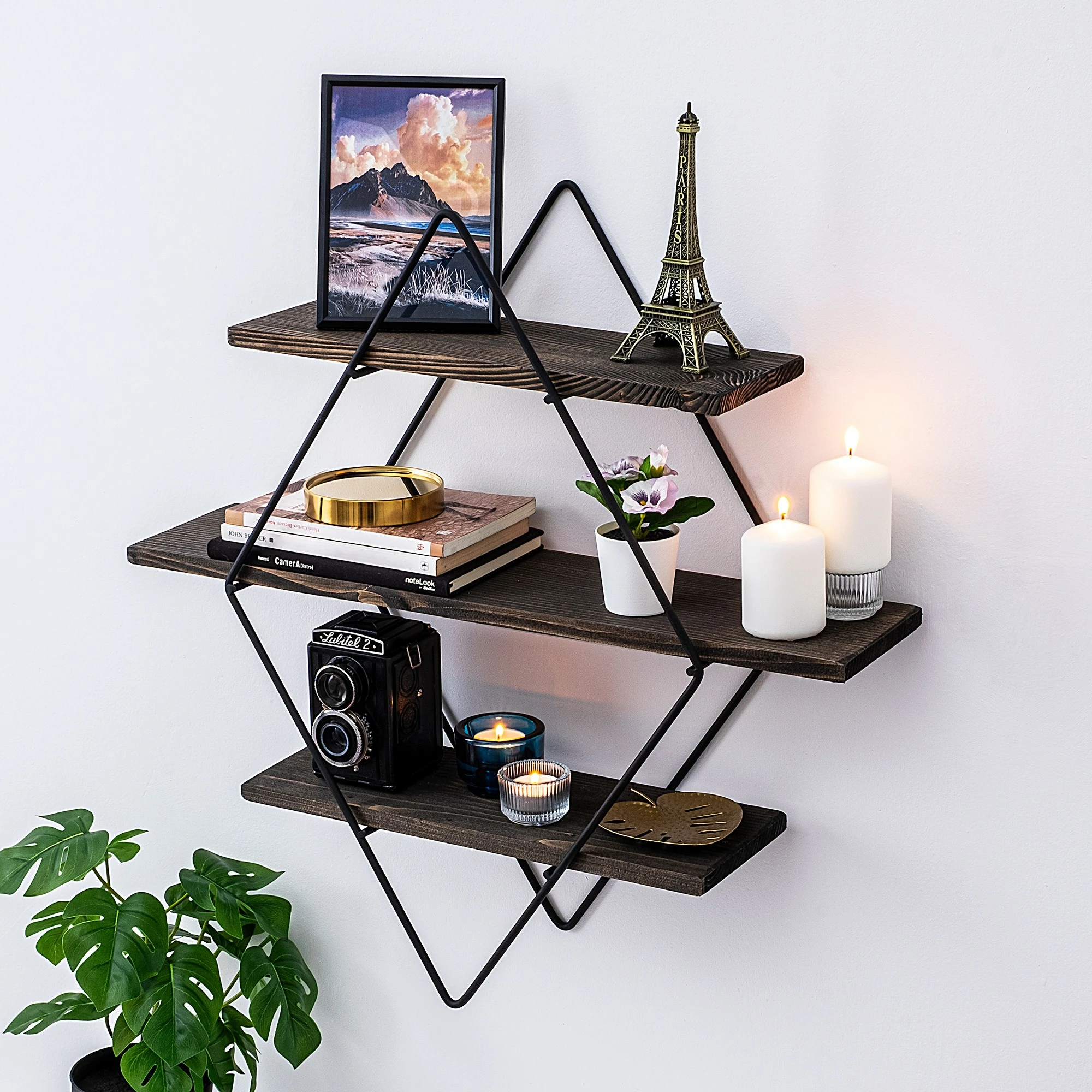 Raft muri modern, ngjyrë e zezë dhe arre, Erysimum
