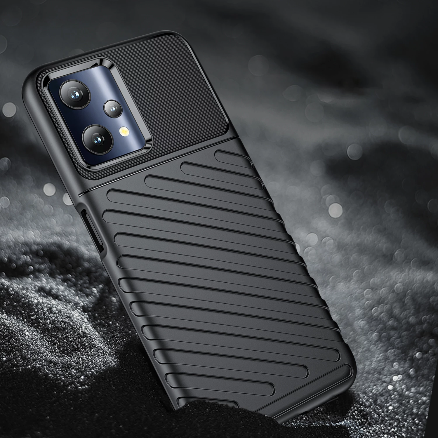 Mbështjellës Hurtel Thunder Case për Realme 9 Pro, i zi