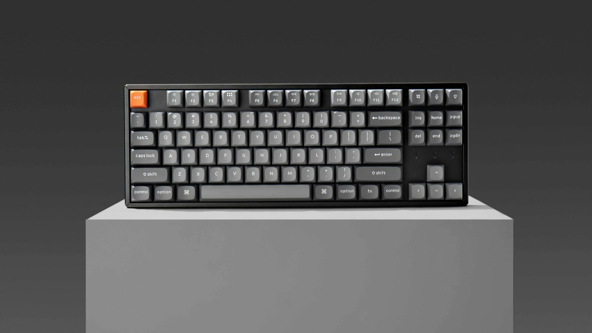 Tastierë mekanike Keychron K8 Max K8M-J3, TKL 80%, QMK/VIA, USB-C/2.4 GHz/Bluetooth 5.1, RGB, switch Keychron Super Brown, kornizë alumini, e zezë