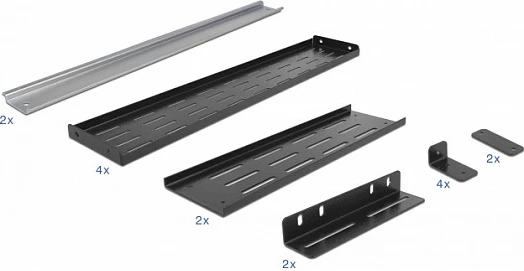 Kllapë shine DIN DeLOCK 19" 4U për rack, metal, e zezë