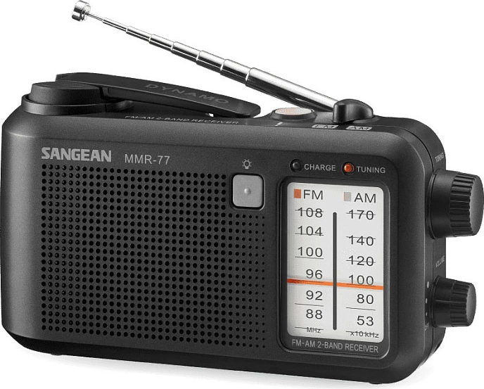 Radio portativ Sangean MMR-77, AM/FM, 2xAA, 3.5mm, e zezë