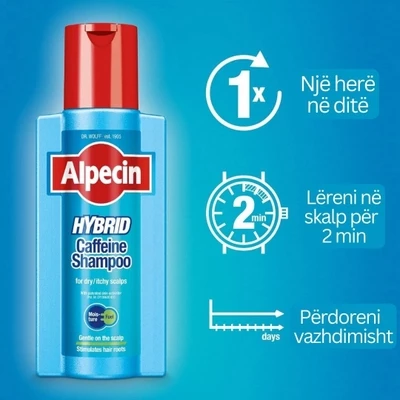 Alpecin Hybrid Caffeine Shampoo, 250ml