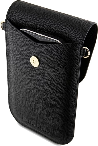 Mbështjellës Hello Kitty Leather Metal Logo Chain për celular, lëkurë artificiale, i zi