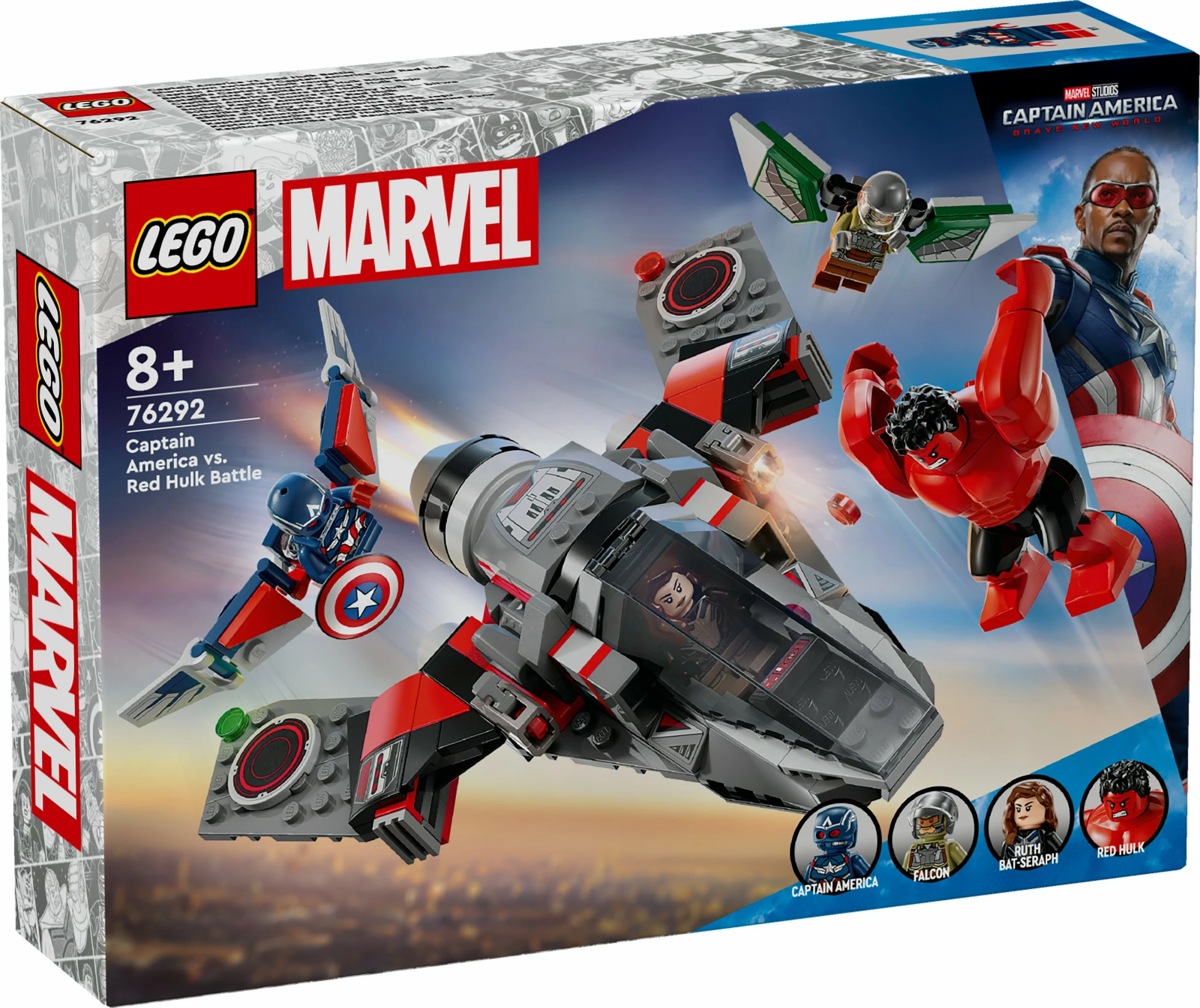 Set ndërtimi LEGO Marvel 76292 Captain America vs Red Hulk, shumëngjyrësh