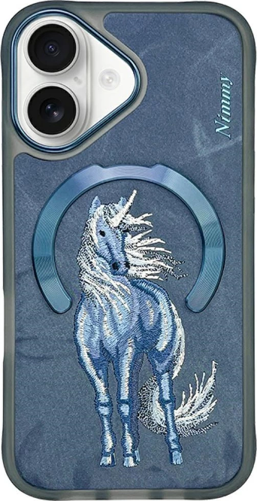 Mbështjellës Nimmy Magnetic Fantasy Animal MagSafe për iPhone 16 6.1\", hardcase TPU/PU, Blu