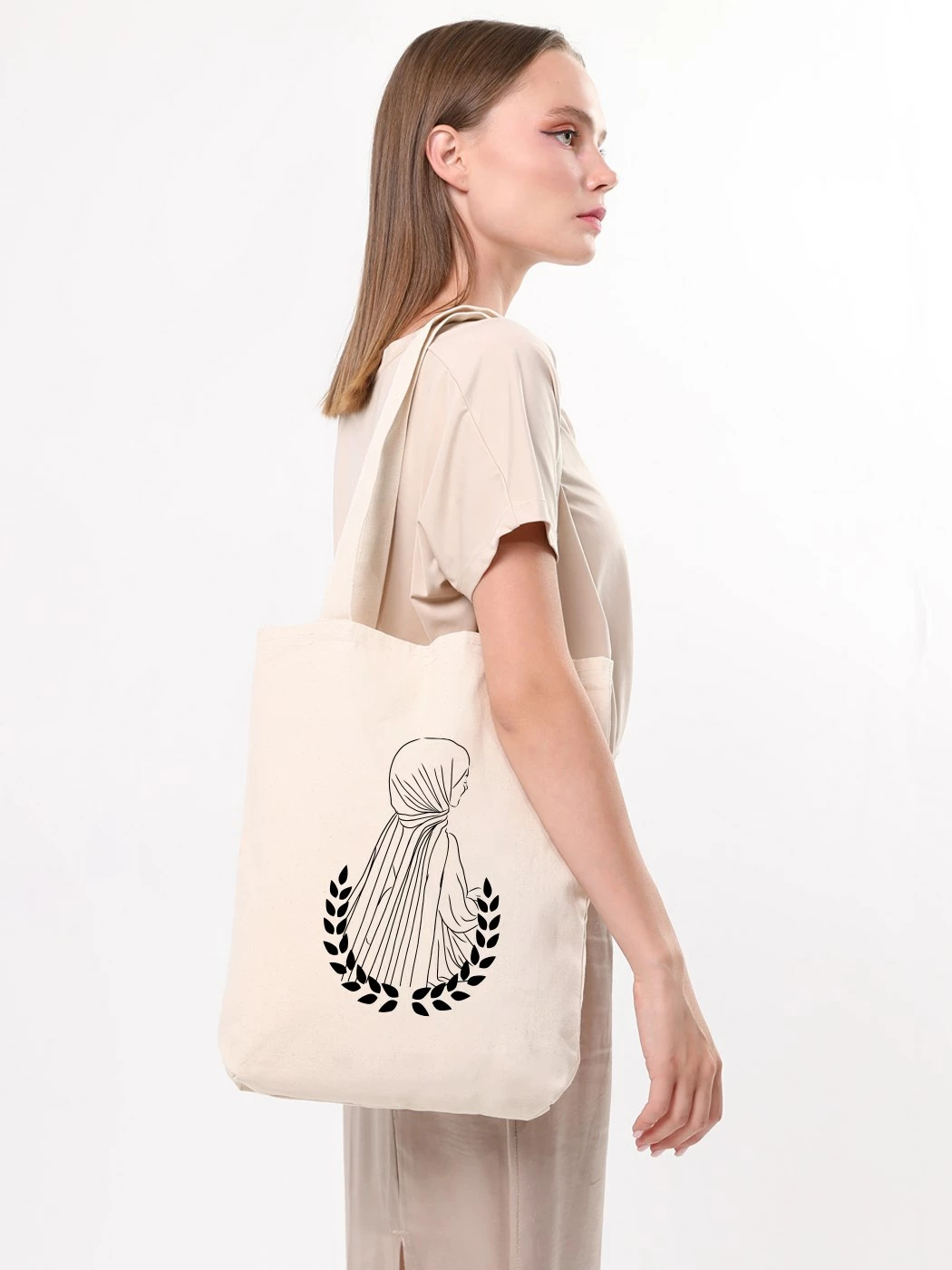 Çantë tote Zoozie Bags, krem, 35x40x8cm