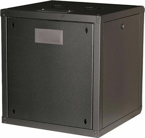 Kabinet rrjeti 19" EQUIP Pro Mount 12U 600x600, montim në mur, derë xhami e temperuar, mbyllje me çelës, i zi