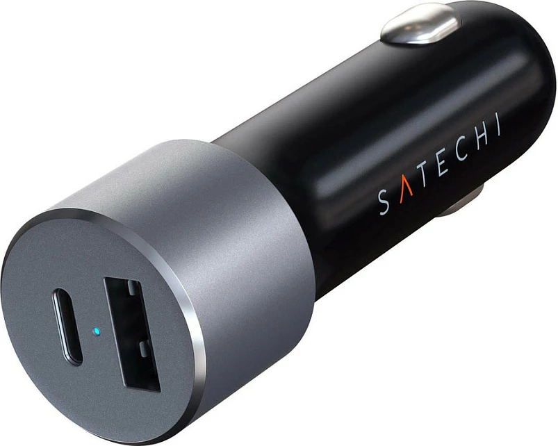 Karikues për veturë Satechi KFZ, USB-A/USB-C, zi/hiri