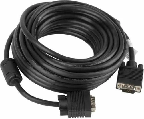 kabllo VGA Lanberg CA-VGAC-10CC-0100-B, e zezë, 10m