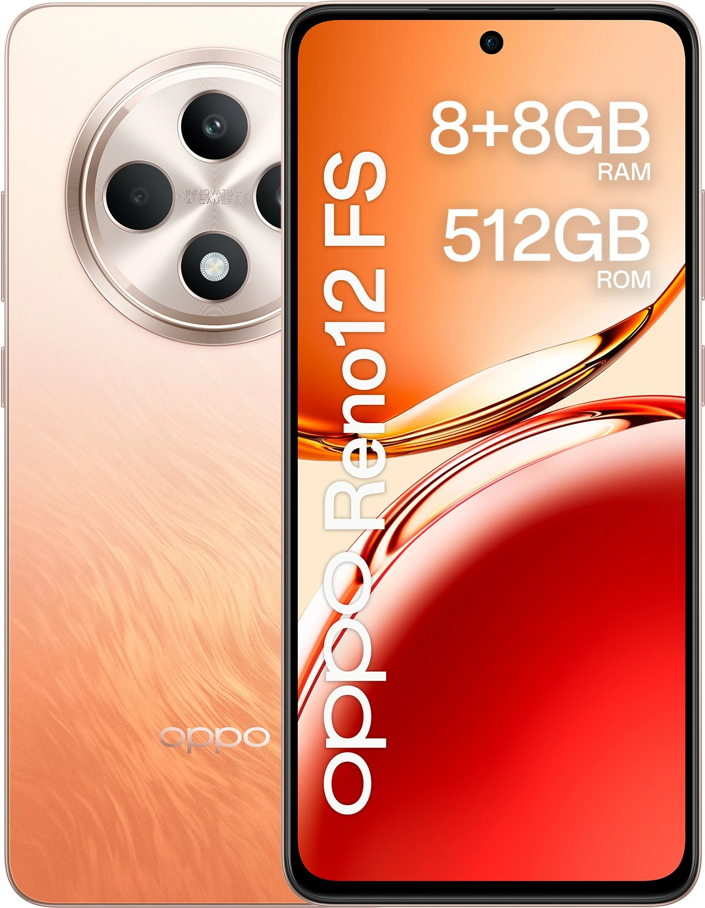 Celular Oppo Reno12 FS, 8GB RAM, 512GB, Dual SIM, amber orange
