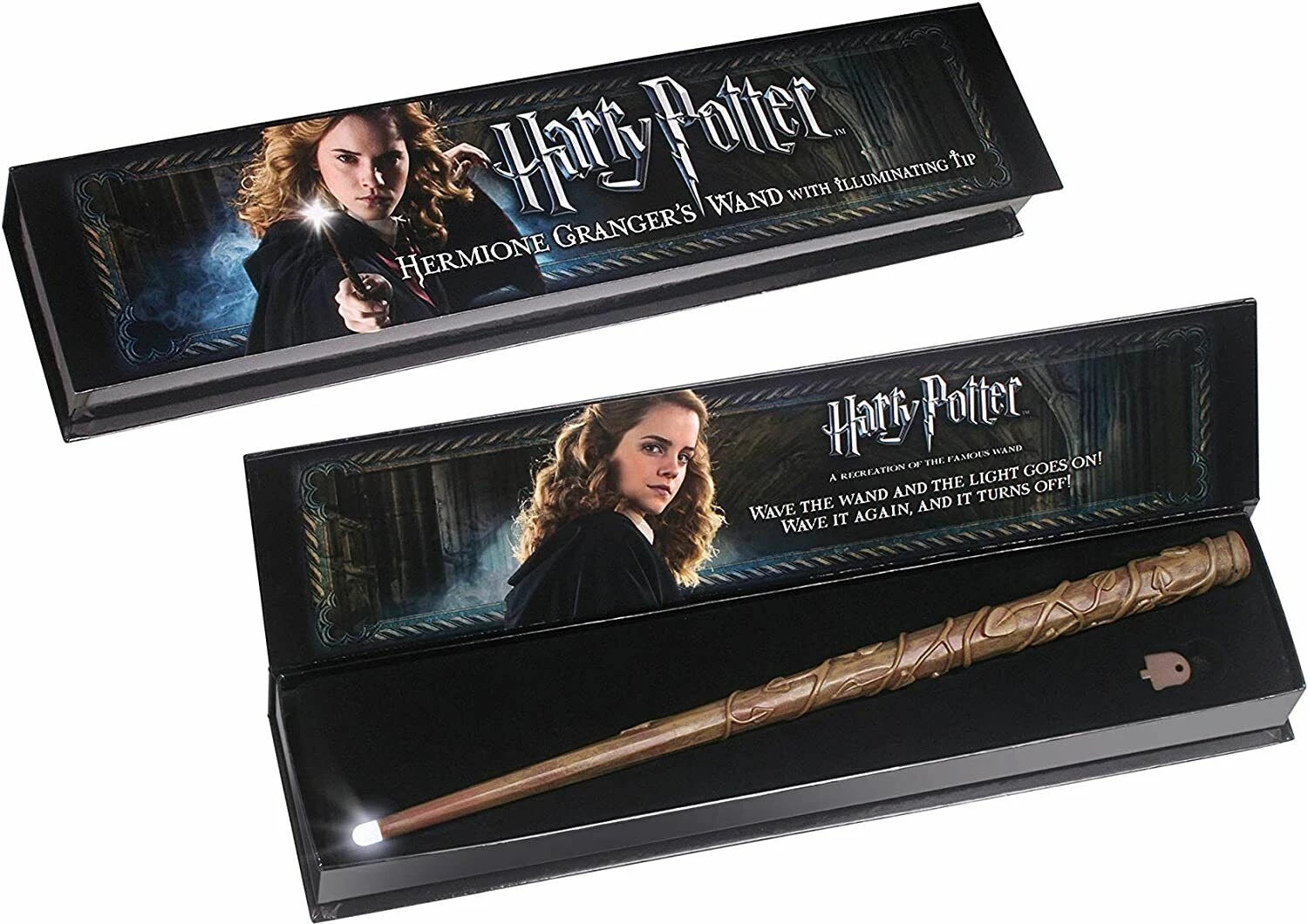 Shkop magjik NOBLE COLLECTION Hermione Granger Illuminating Wand, ndriçues, bateri AAA, Harry Potter, 1 copë, kafe