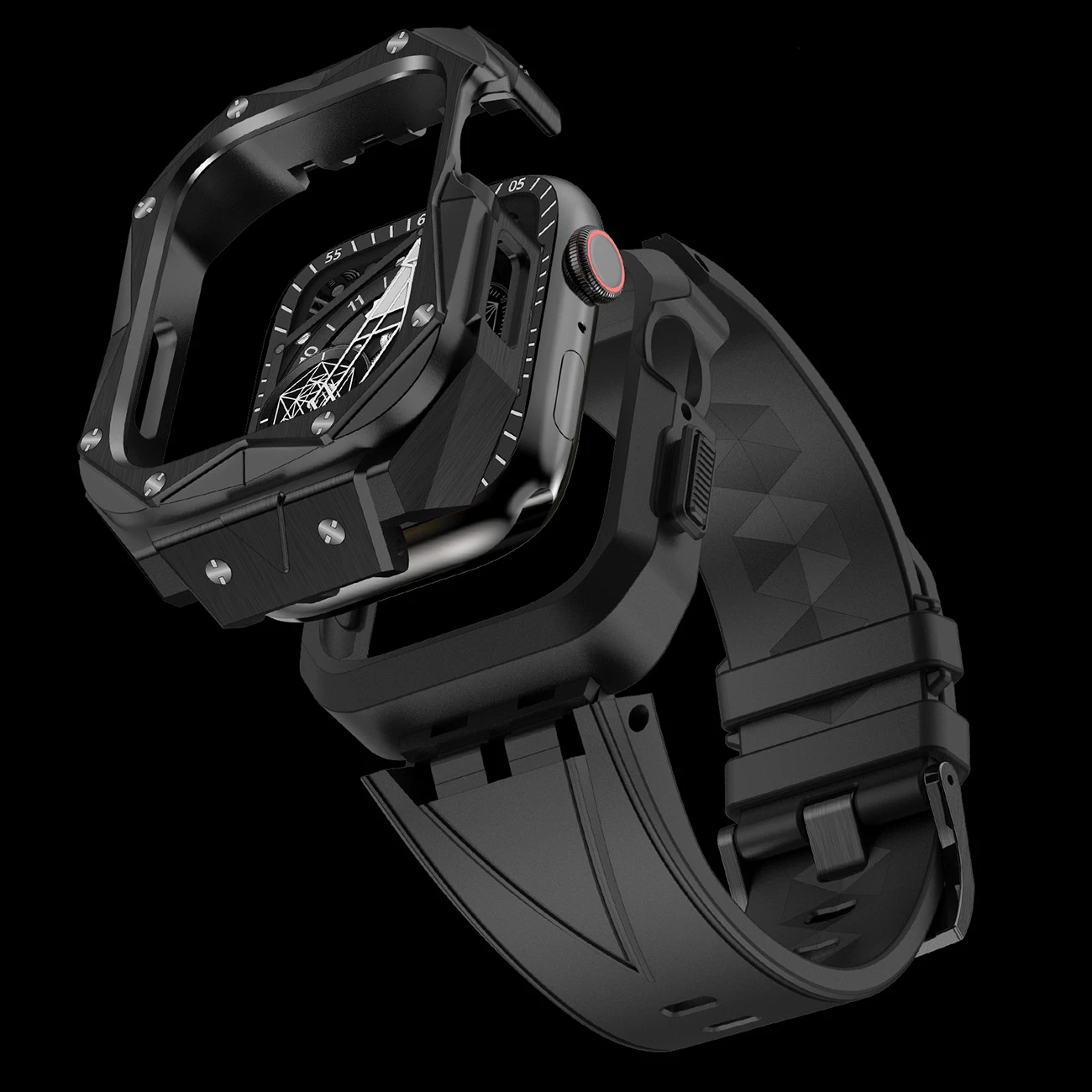 Mbështjellës Kingxbar CYF140 për Apple Watch SE/6/5/4 44mm, çelik inoks me rrip, argjend