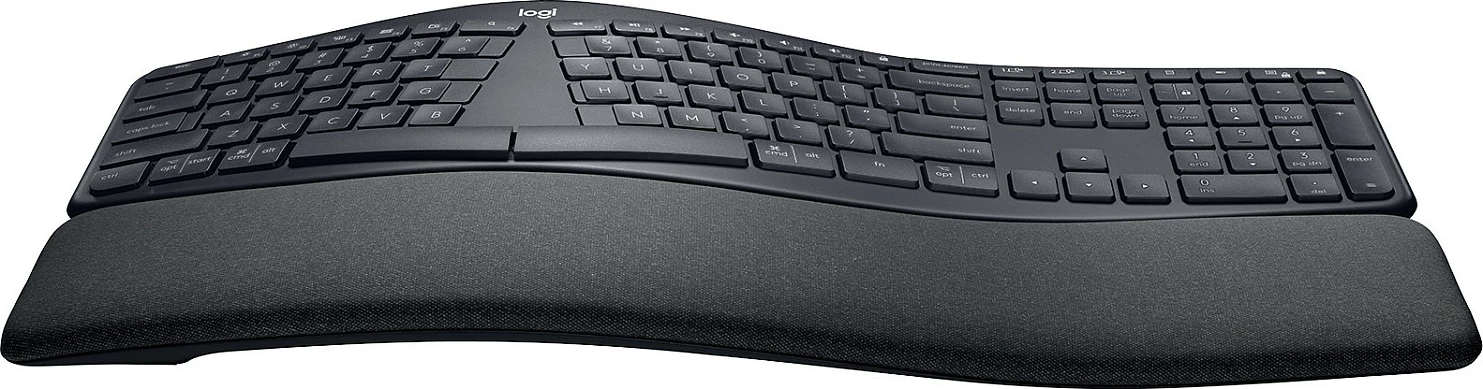 Tastierë ergonomike Logitech ERGO K860, full-size, wireless, Bluetooth + RF, semi-mekanike, graphite