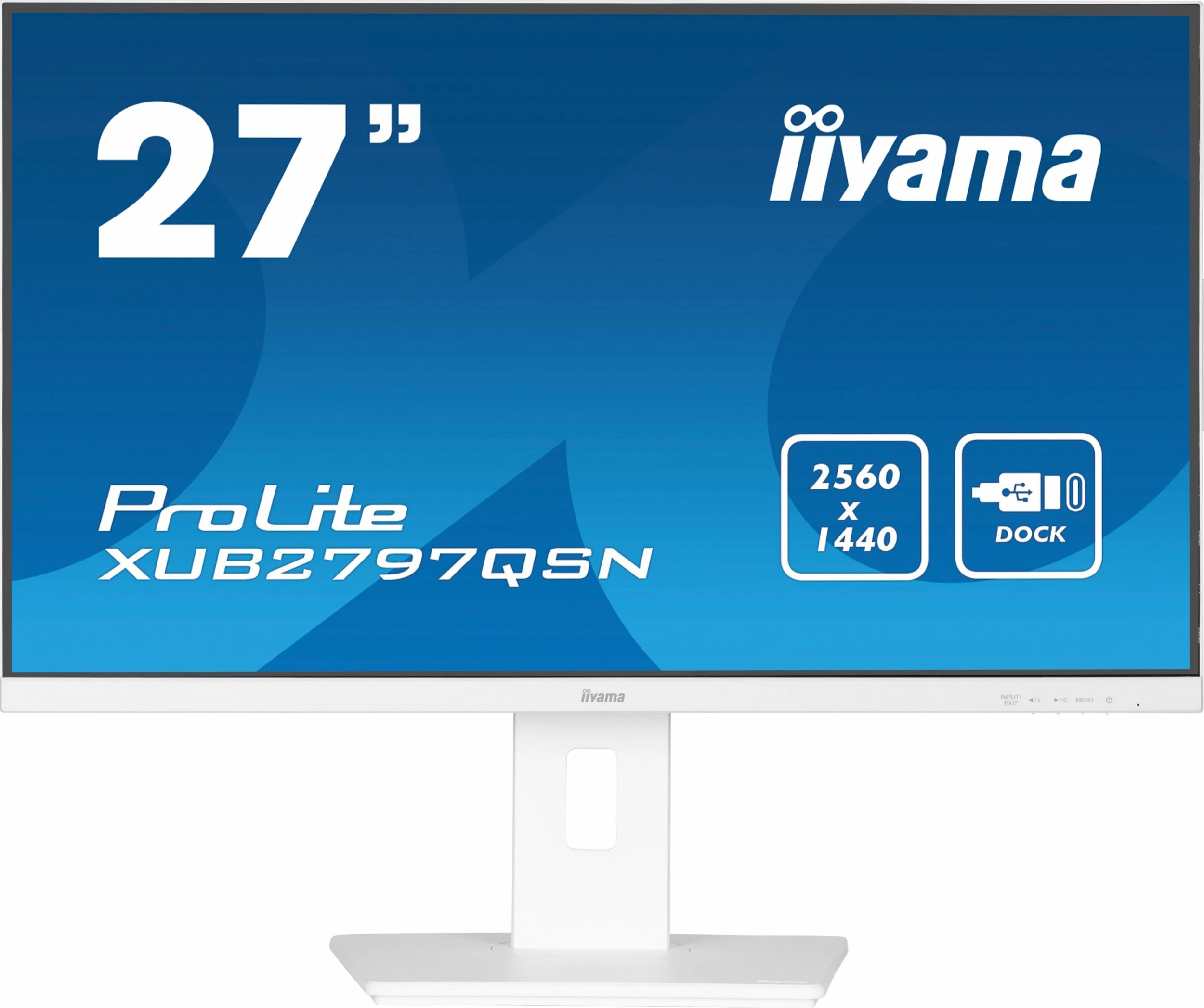 Monitor iiyama ProLite XUB2797QSN-W2 27" WQHD IPS 100Hz USB-C Dock, i bardhë