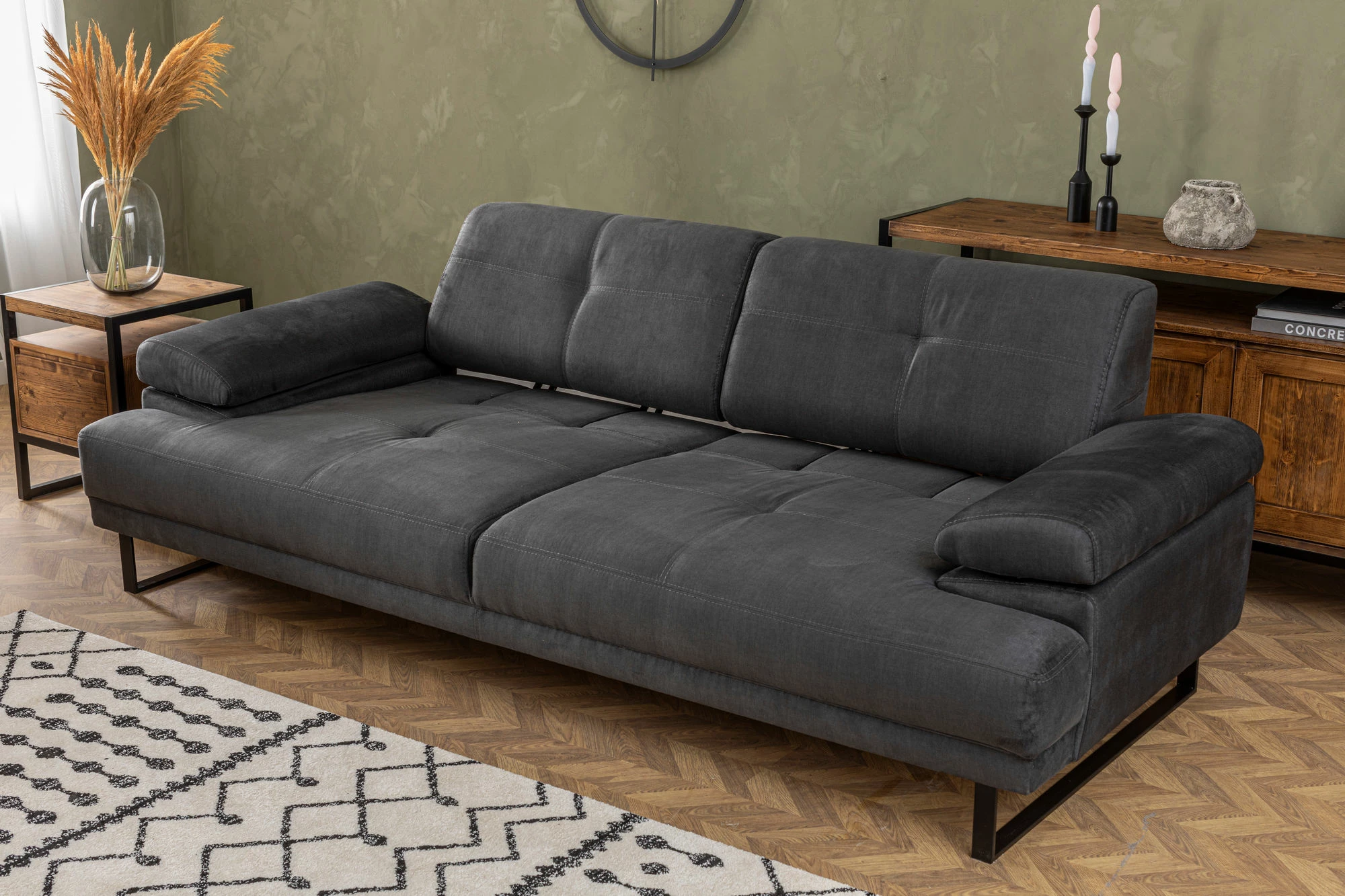 Divan-krevat 3 vendësh, Atelier del Sofa, Mustang, antracit