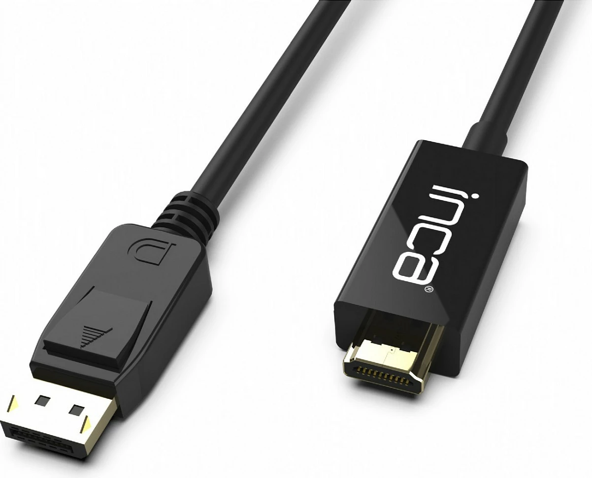 Kabllo INCA DisplayPort në HDMI, 1.8 m, 10.2 Gbit/s, e zezë