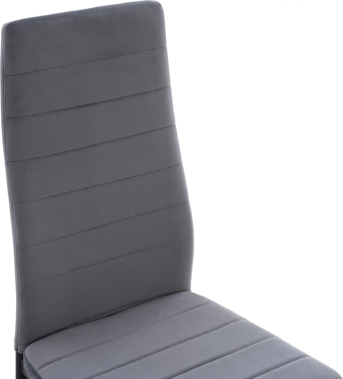 Karrige metalike FH0037.31, kadife gri, me kornizë metalike, set prej 4 copash