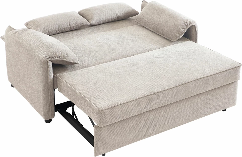 Sofa krevat Rubik, 3 vende, ngjyrë latte, 161x84x92