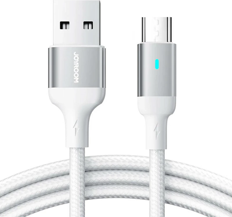 Kabllo Joyroom S-UM018A10, USB-A në Micro USB, 2m, 2.4A, e bardhë