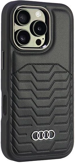 Mbështjellës Audi Synthetic Leather MagSafe për iPhone 16 Pro 6.3", i zi