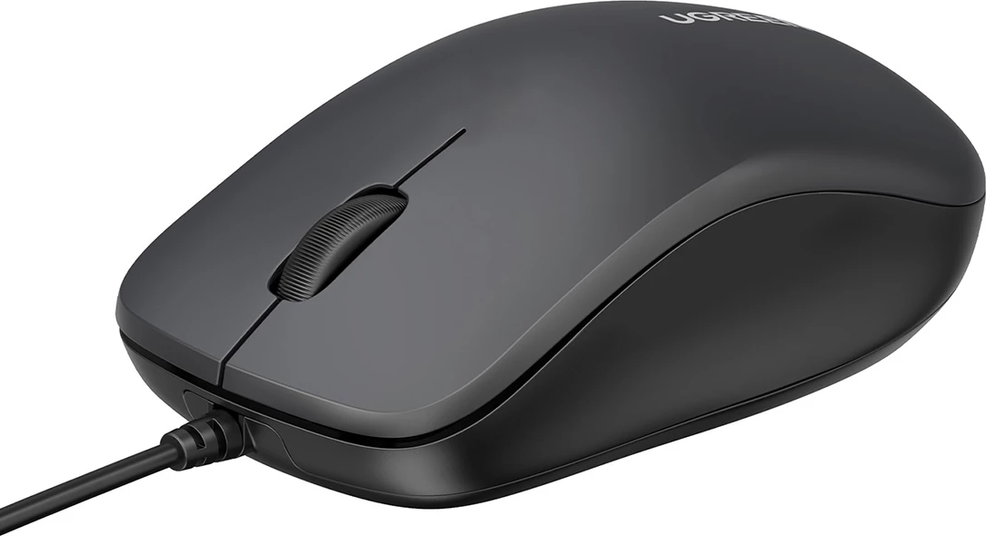 Maus me kabllo Ugreen 90789 1200 DPI, USB 1.5 m, i zi, në kuti