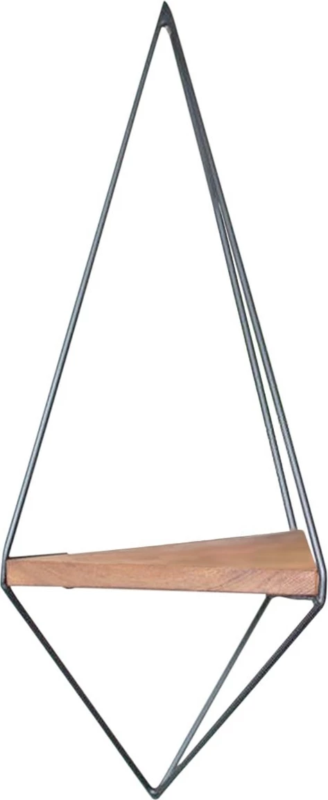 Raft dekorativ për mur, dru arre, metal i zi, Hanah Home, Wr039