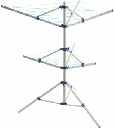 Tharëse rrobash BRUNNER LAUN-TREE 3A, litarë 7.2–7.5 m, 150 cm lartësi, e palosshme, argjendtë/blu