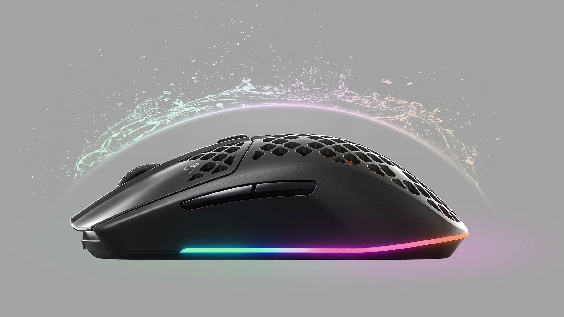 Maus gaming SteelSeries Aerox 3 Onyx 2022, 8500 DPI, RGB, IP54, i zi
