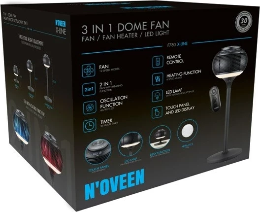 Ventilator shtëpiak N'OVEEN F780 Dome, 1200 W, i zi