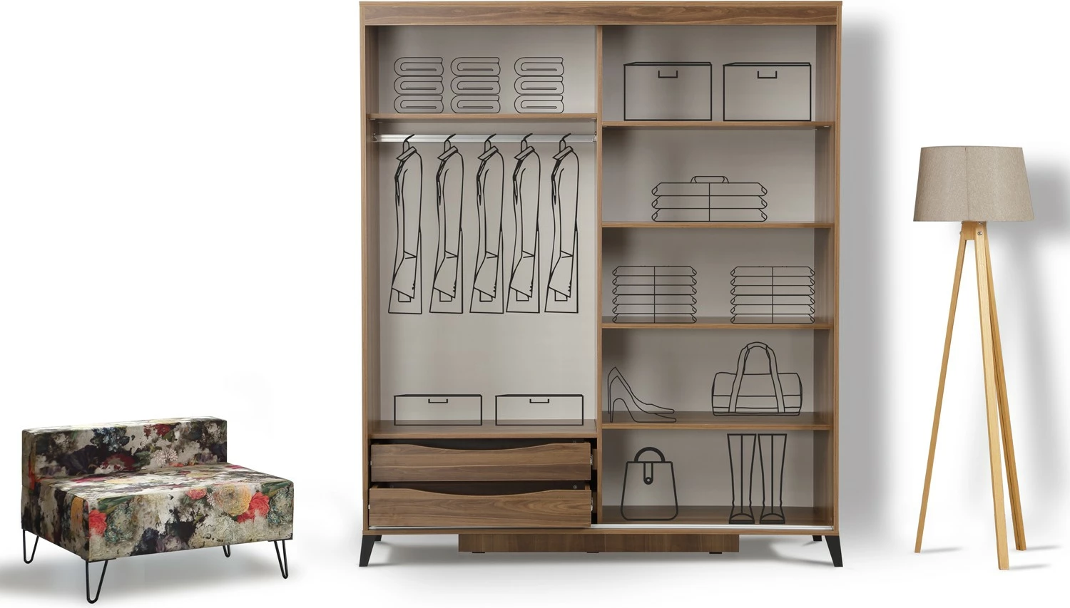 Dollap Skye Decor, ngjyrë arre, Pasific Home Fuga 190