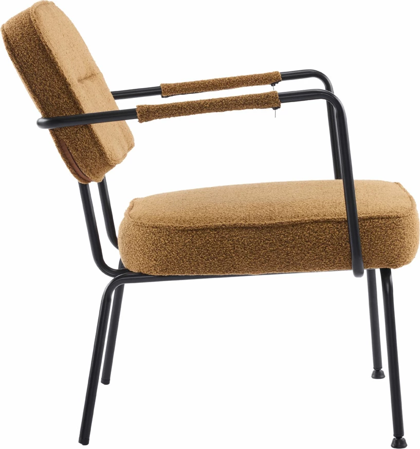 Karrige e ulët Prisley, ngjyrë mustard, 73x66x78 cm