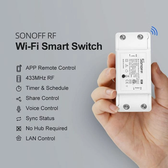 Switch smart Wi‑Fi SONOFF RFR2 10A/2200W, i bardhë