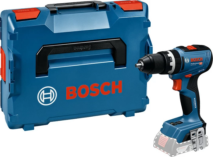 Trapan me bateri Bosch Professional GSB 18V-65, 18V, solo, në L-BOXX, kaltër/zi