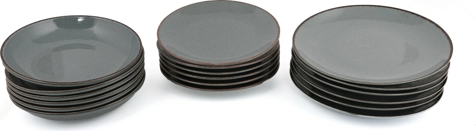 Set darke 18 pjesësh Hermia, CXEO18Y2730P01, porcelan, ngjyrë kaltër