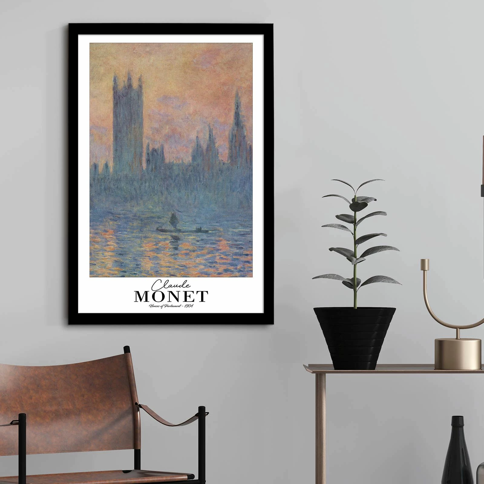 Pikturë dekorative me kornizë, Monet, shumëngjyrëshe, 42x62cm
